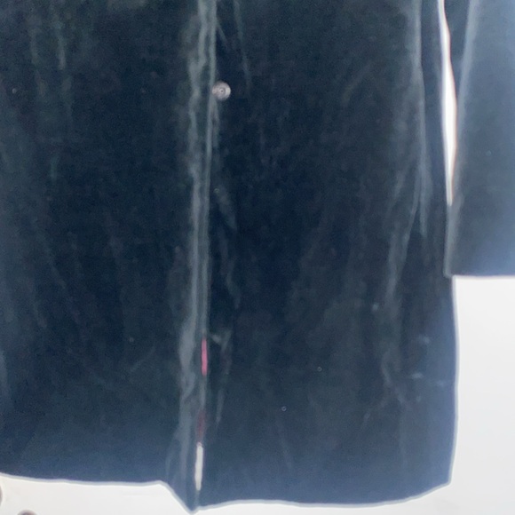 Vintage Guess Black Velvet Snap Closure Lapel Lined Coat Blazer Style Jacket L - Picture 5 of 13